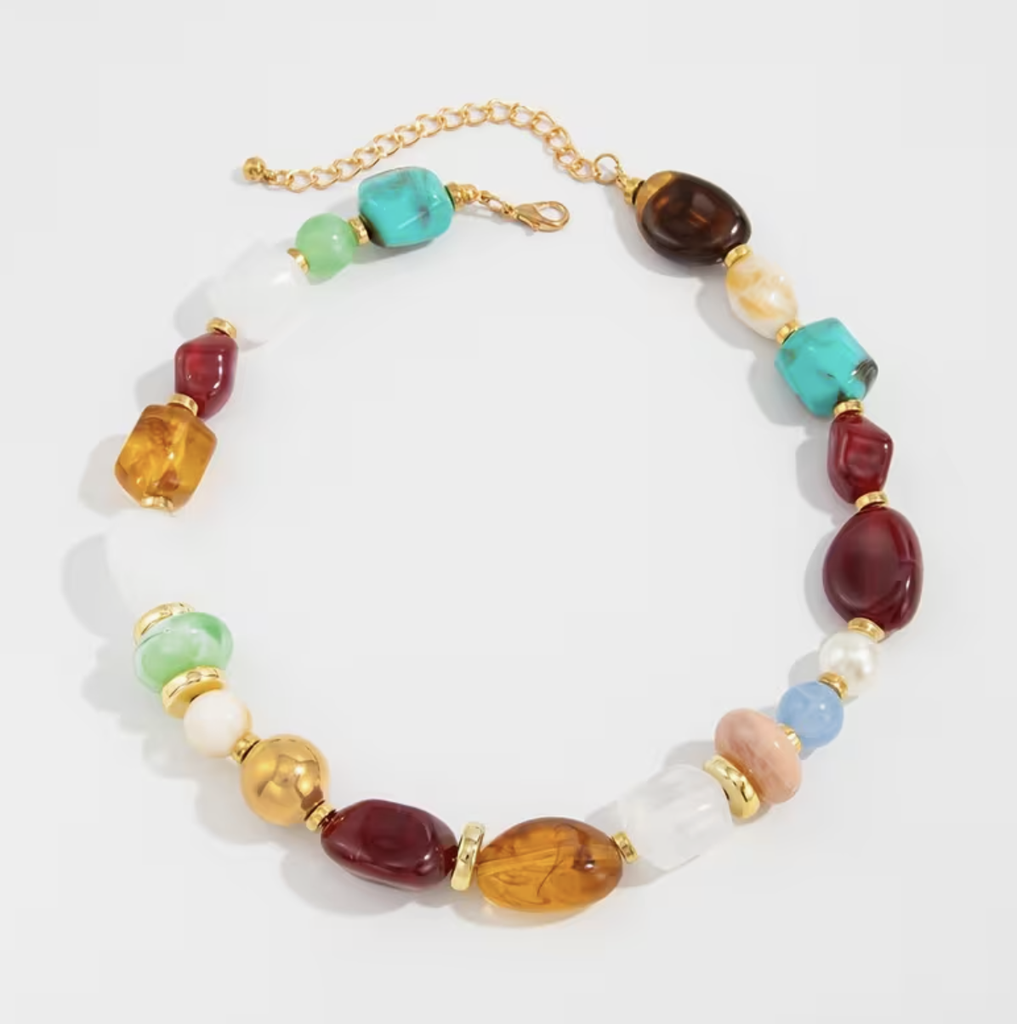 Collar Bohemio piedras multicolores