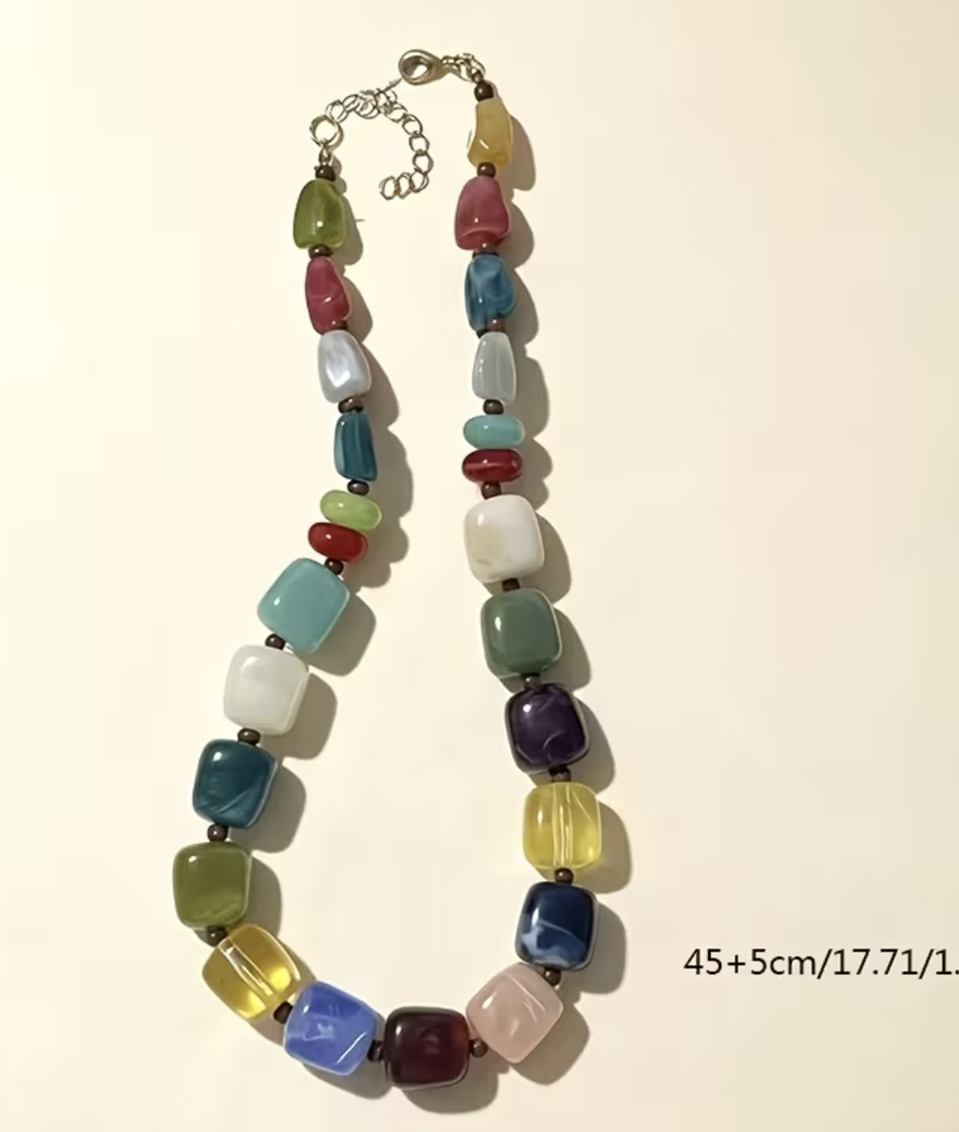 Collar piedras intensas variadas - Multicolor
