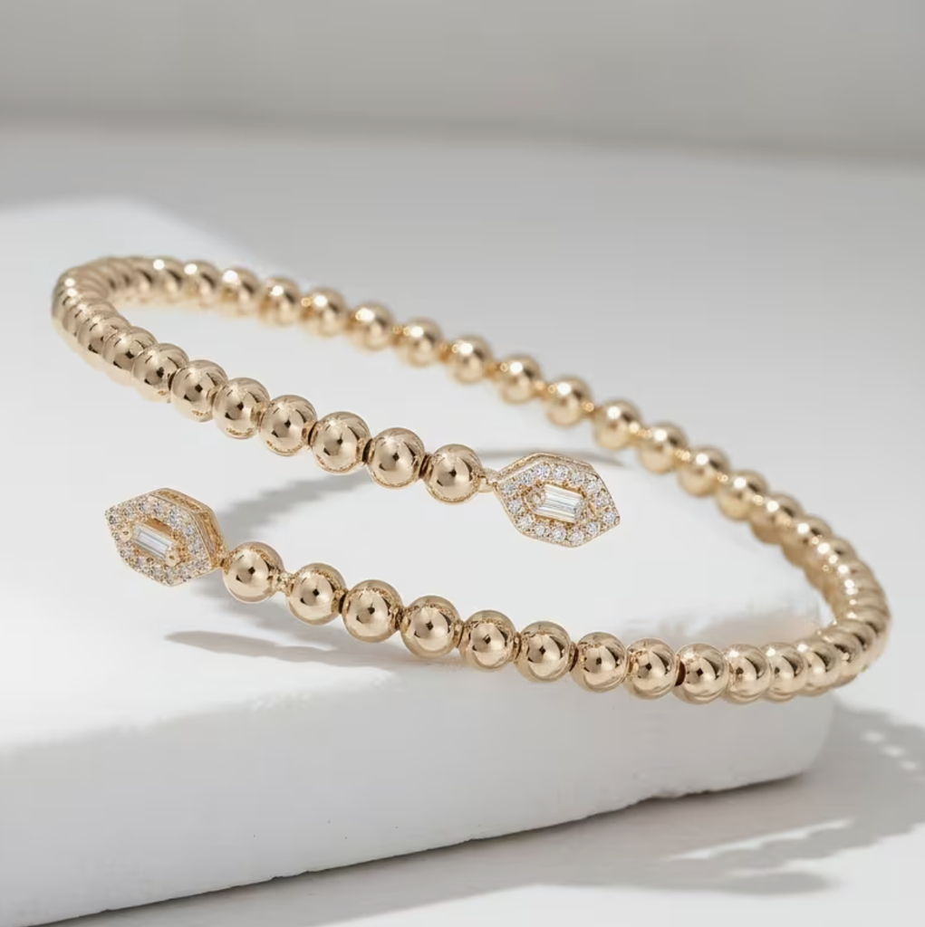 Pulsera Hexagonal - Clear Beads