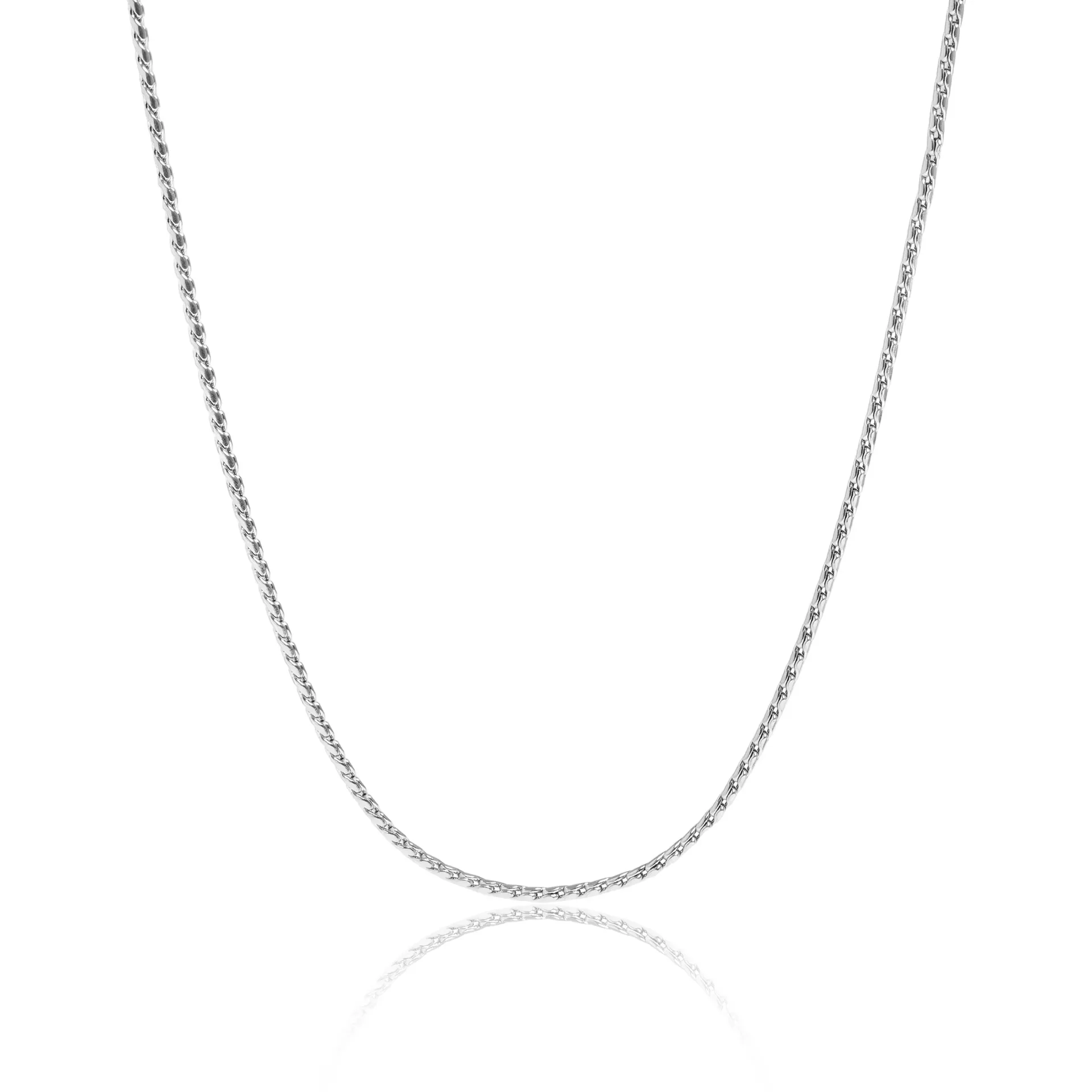 Stainless Steel Twisted Round Link Chain Necklace / CHN9962 (gold, 16")