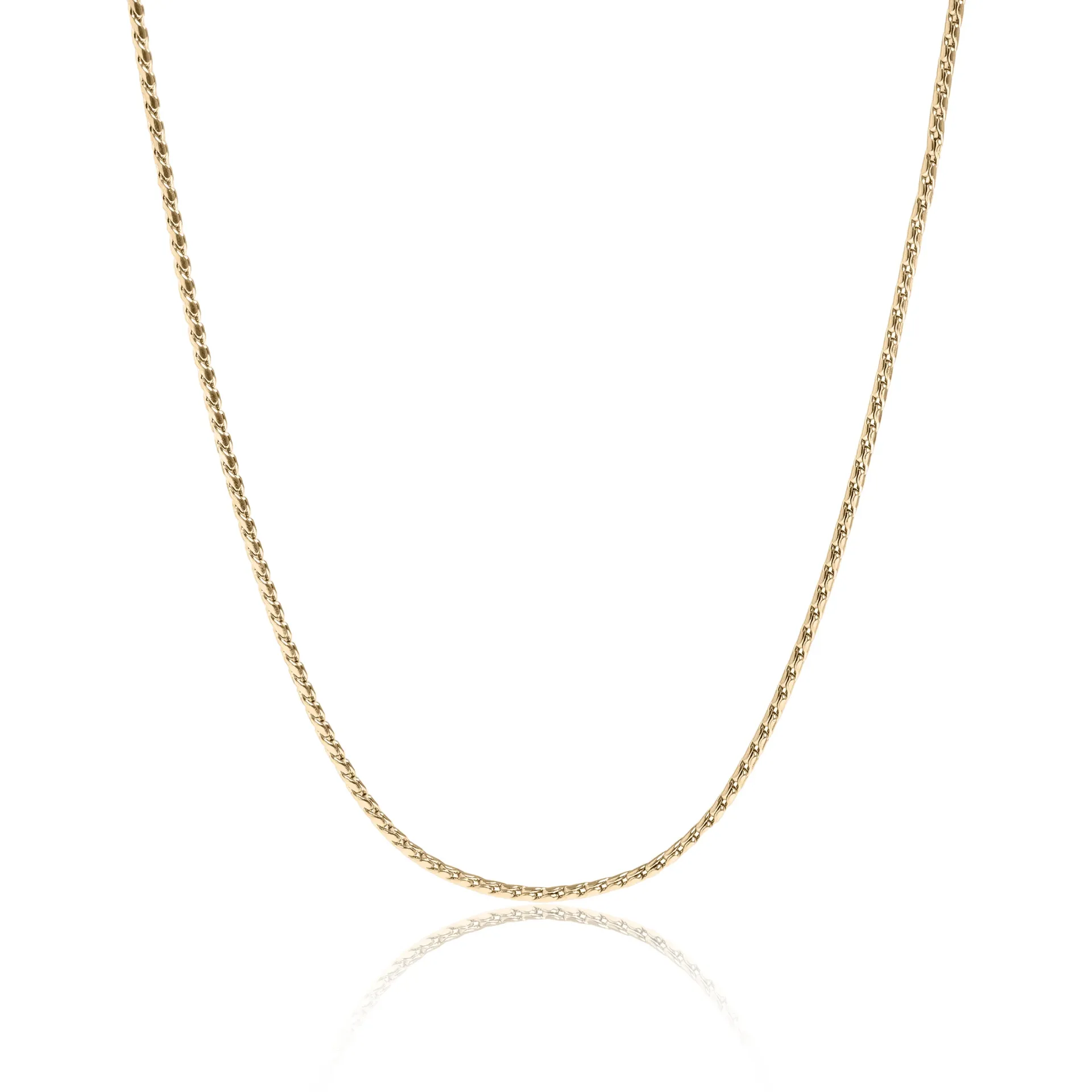 Stainless Steel Twisted Round Link Chain Necklace / CHN9962