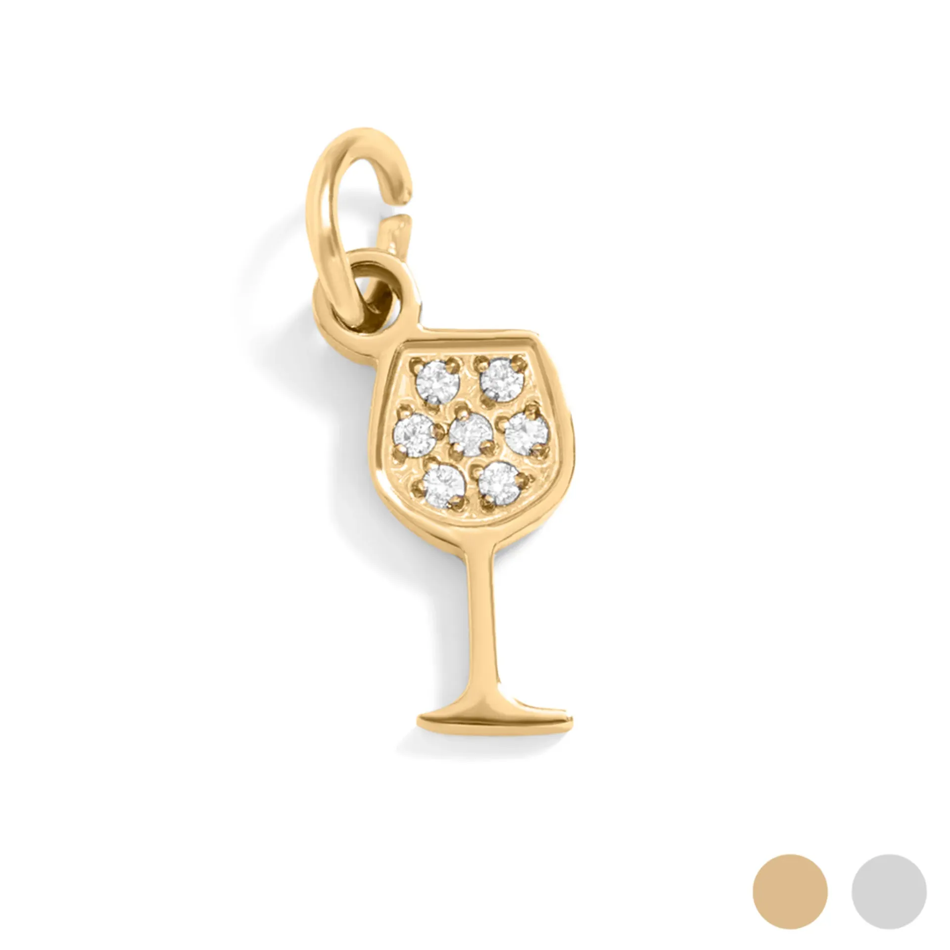 18K Gold PVD Stainless Steel Wine Glass Charm / PDL0281 (gold)