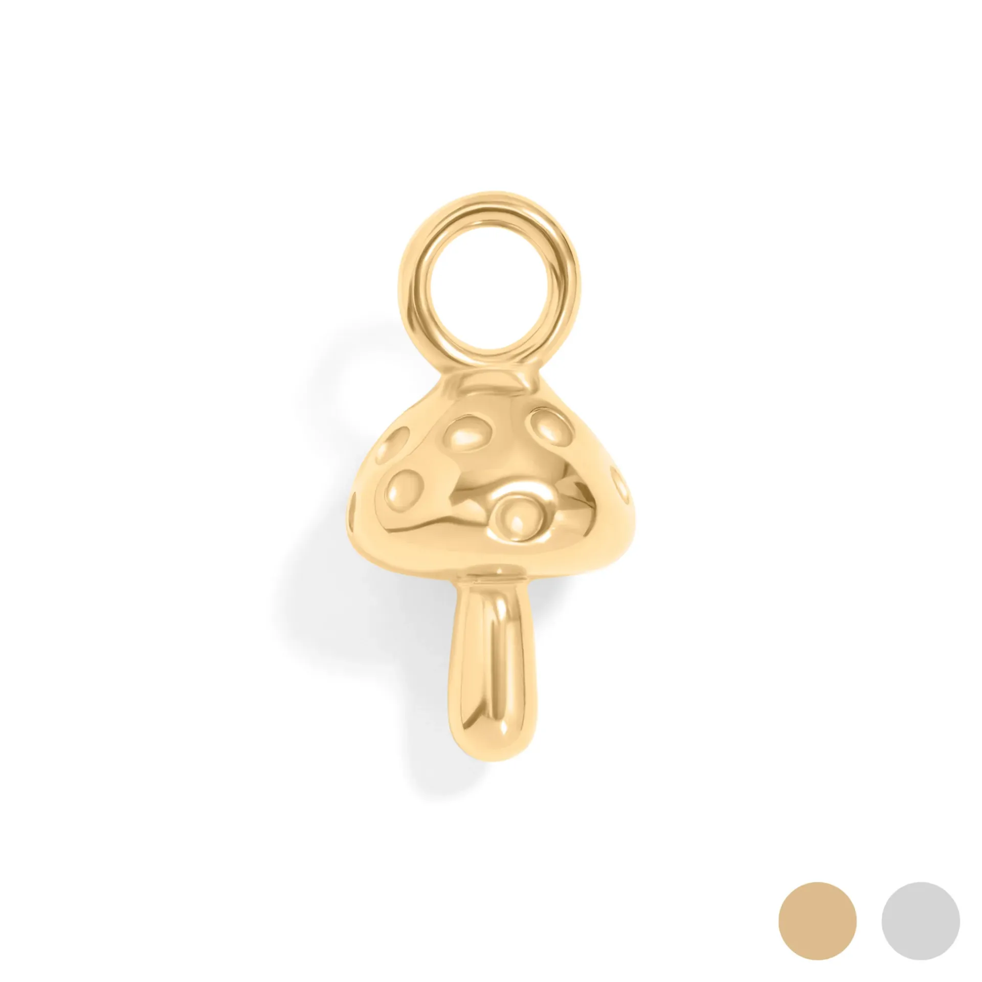 Stainless Steel Mushroom Charm (gold)