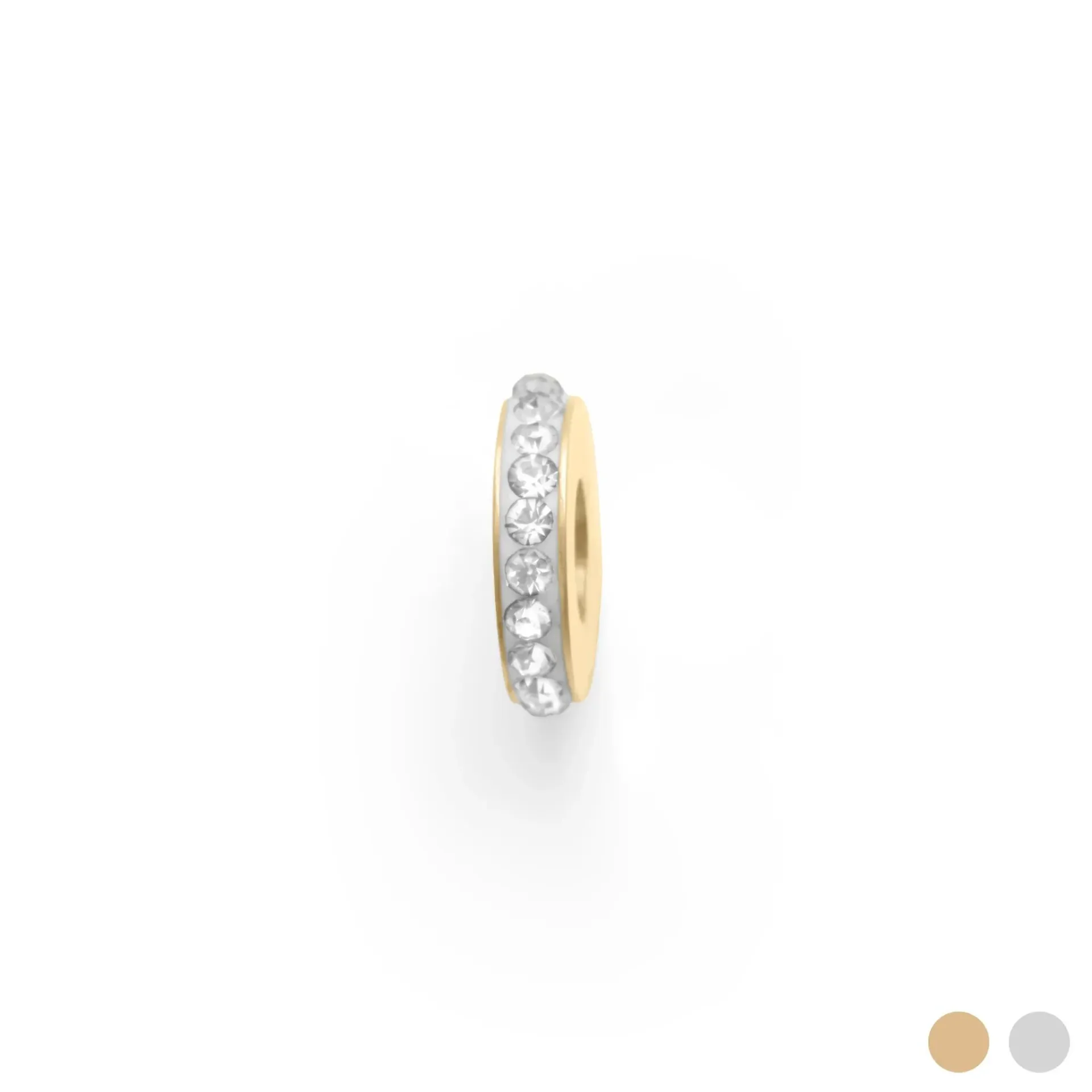 Stainless Steel Stone Spacer Bead Small (gold)