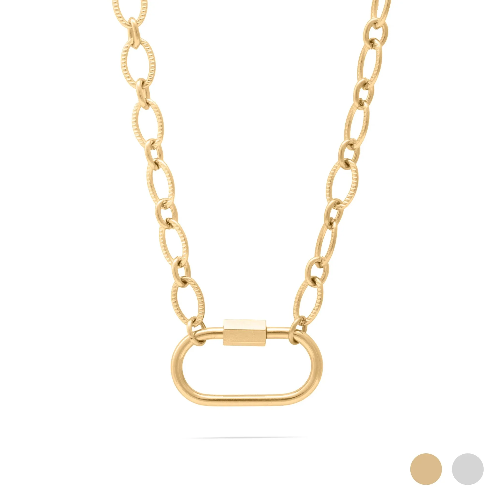 [CHN0192-Gold] Collar Carabiner, 16"+2"