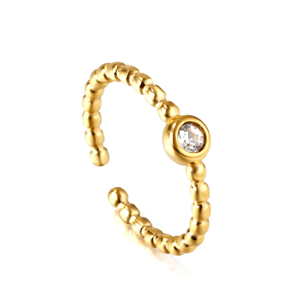 Anillo Open Bead Zirconia