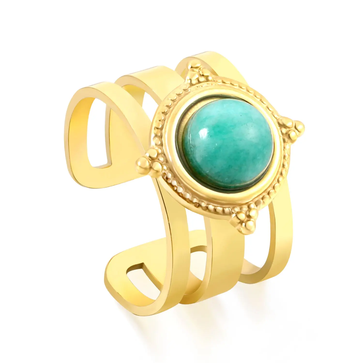 [JW-012] Anillo Natural Stone Open