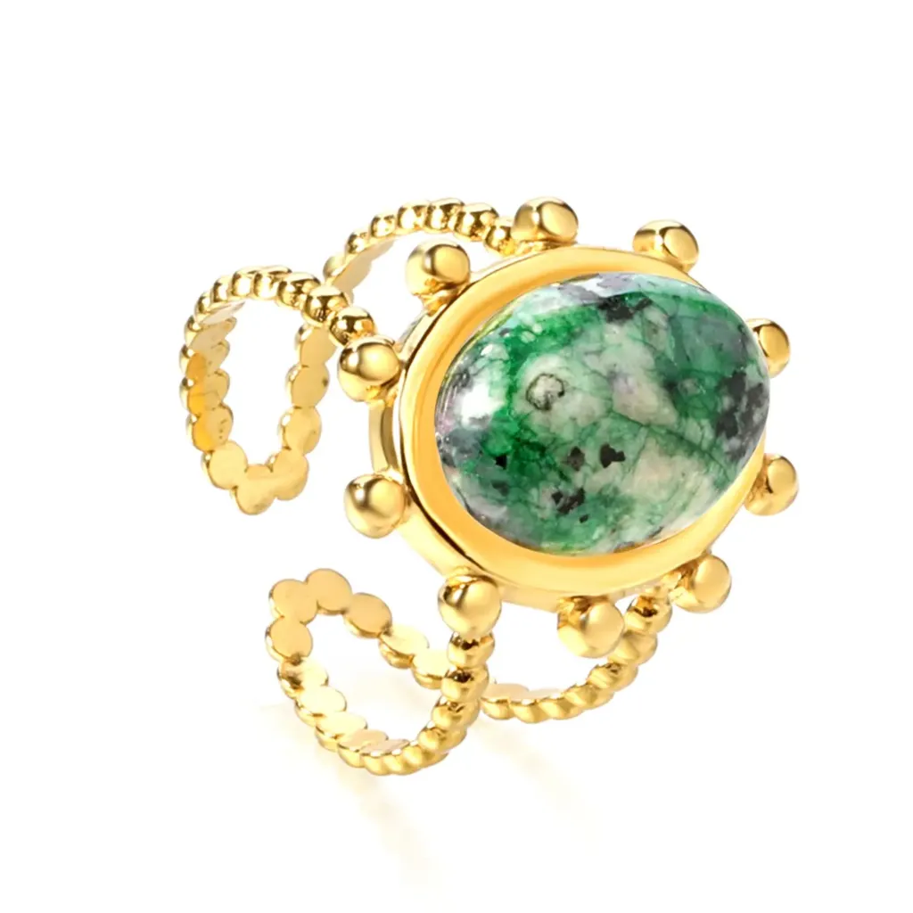 Anillo Natural Stone (Flower Green)