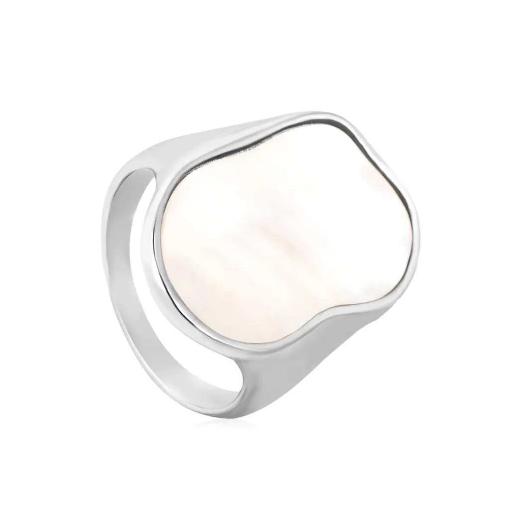 Anillo Mother of Pearl Irregular Ring (Silver, 6)