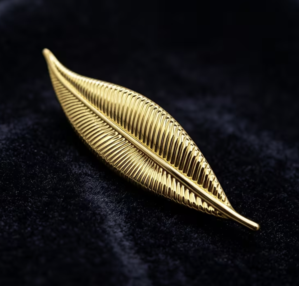 Broche Hoja Dorada - Stainless Steel