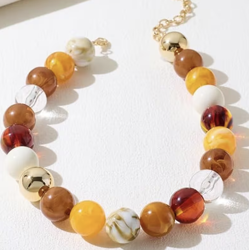Collar Resina Verano - Tonos ambar + clear