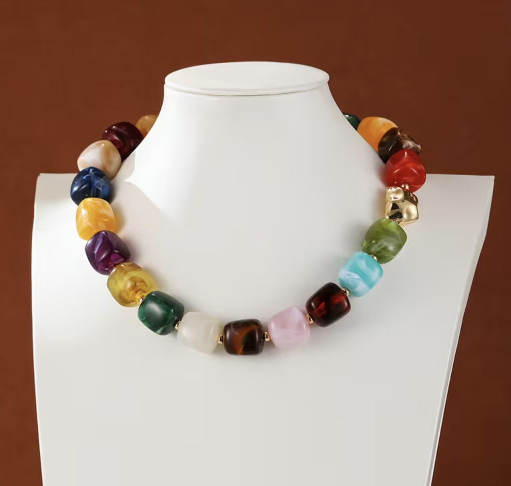 Collares multicolores verano - acrílico