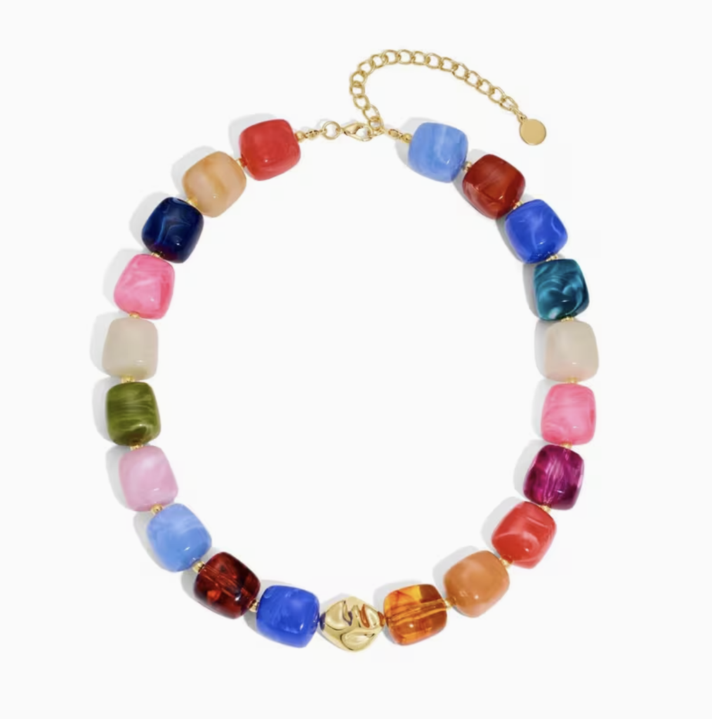 Collar multicolor piedras variadas - resina resistente